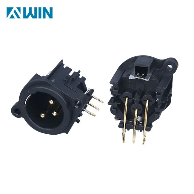 3 Pin Male 90° PCB Mount XLR Connector