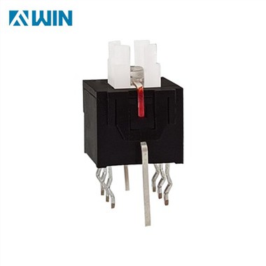 Interruptor pulsador táctil iluminado con enclavamiento