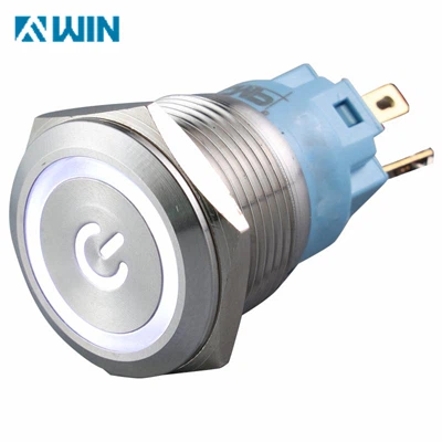 Interruptor de metal con LED blanco